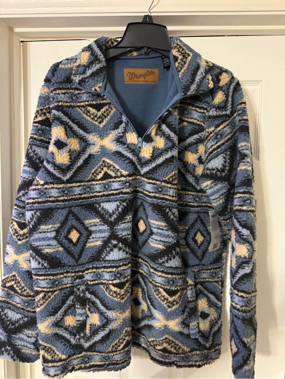 Wrangler Blue Jacket with Cream Patterned Lining